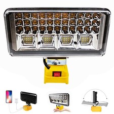 8" LED Work Light for Dewalt 18V 20V XR Battery 6500K Cordless Flashlight 2 USB-