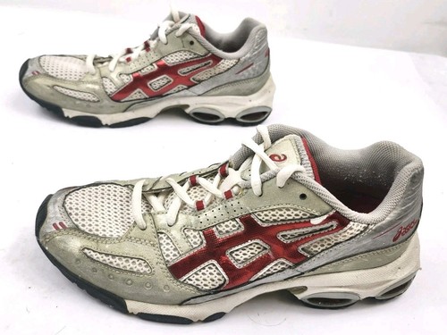 Asics Damen-Sportschuhe Laufen Gehen Größe 8,5 M weiß rot - Bild 3 von 9