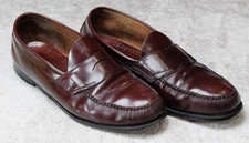 GH Bass Weejuns Logan Burgundy Leather Penny Loafers Oxblood Mens Size 14