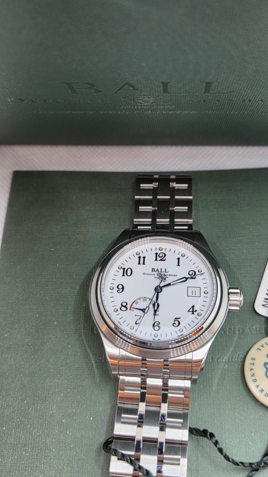 BALL  Trainmaster Power Reserve White Dial Blue Hands NM1056D-S1J-WH image 6