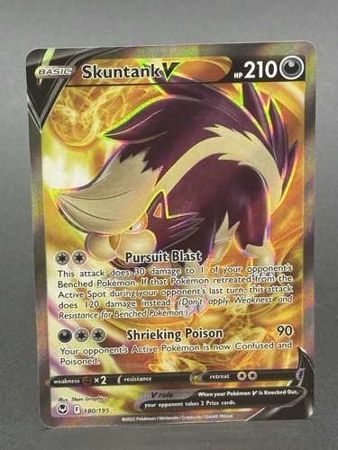 2022 Sword & Shield Silver Tempest Skuntank V 180/195 Full Art Holo NM
