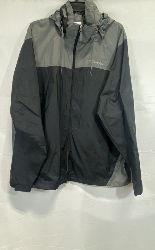 Columbia Men's Glennaker Lake Rain Jacket Windbreaker Black Gray XL