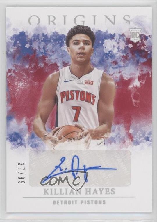 2020-21 Panini Origins Rookie Auto Red 37/99 Killian Hayes #RA-HAY Auto RC 14sx