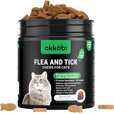 Flea and Tick Prevention for Cats Chewable - 200 Chews - Feral Cat Flea Tick C
