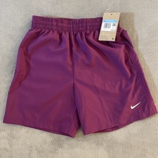 New Nike Youth Kids Dri Fit Shorts Medium M Purple Swoosh DX5382-503 NWT Check