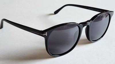Brand New TOM FORD Designer Men's Round/Oval Shiny Black Sunglasses.
