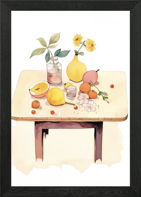 Retro Blüte und Ernte gerahmtes Wandbild Poster Leinwanddruck Bild