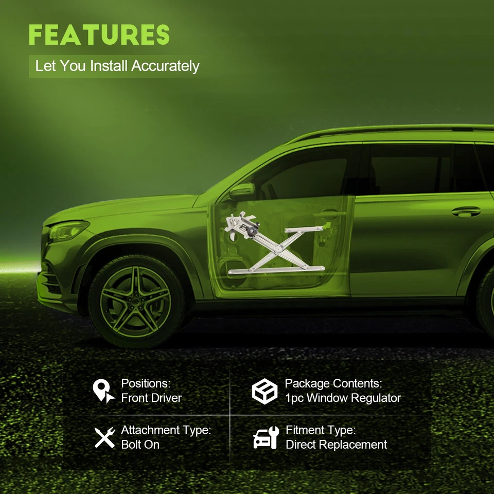 Regulador de janela manual dianteiro esquerdo do lado do motorista para Isuzu i-290 2.9L 2007-2008 - Imagem 2 de 4