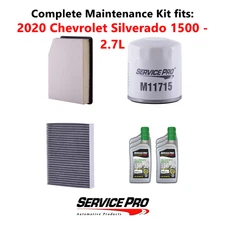 2020 Chevrolet Silverado 1500 2.7L Complete Cabin, Air & Oil Filter Kit (5W-30)