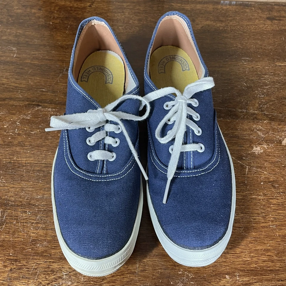 Sapatos de Lona Vintage Anos 50 Anos 60 Keds Feminino Tamanho 6 N Barco Deck Azul Marinho EXCELENTE - Imagem 4 de 4