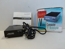 Black Archer RF Modulator 15-1273A Coaxial Cable To RCA Jack Converter Box Video