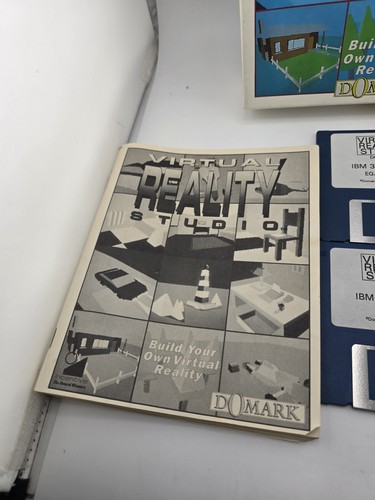 Vintage 1991 IBM PC VIRTUAL REALITY STUDIO Domark software E3 Big Box PC 3,5 disco - Foto 3 di 7