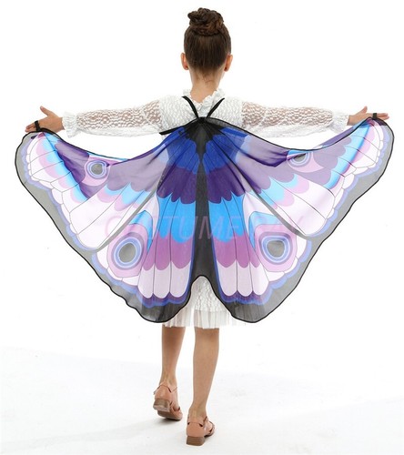 Womens Kids Girls Butterfly Cape Wings Scarf Fairy Wrap Cloak Shawl Book Week AU - Picture 10 of 116