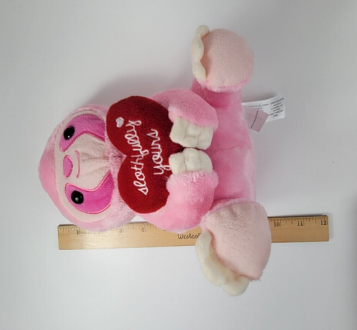 Peluche perezoso rosa aventura animal perezoso sosteniendo corazón rojo perezosamente tuyo - Imagen 12 de 14