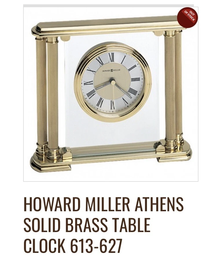 NUEVO Howard Miller 613-627 Athens Mantel Mantel Estante Reloj de Cuarzo - Latón Foto 4 de 4