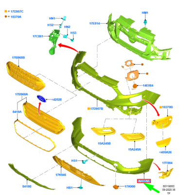 FORD TRANSIT CUSTOM MK1 Frontstoßstangenabdeckung 2529544 NEU  