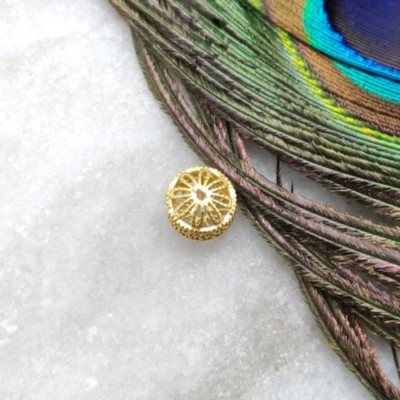 Handmade 18k Solid Gold Fancy Rondelle Wheel Spacer Bead Jewelry Findings