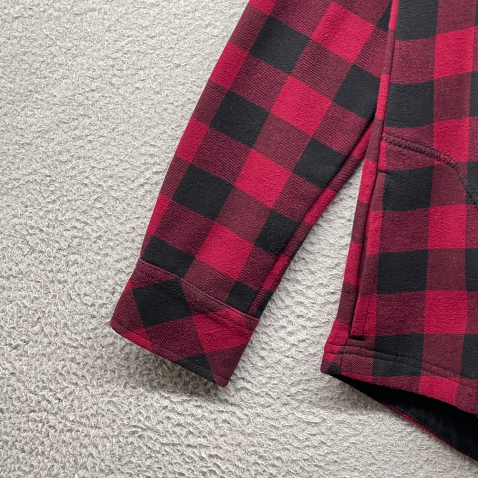 Orvis Mujer Abotonada Rojo Cuadros Vellón Manga Larga Cuello Bolsillos Talla S Foto 3 de 4