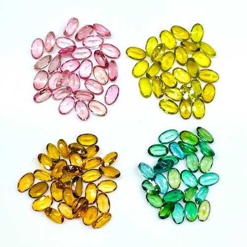 VVS 24 Pcs Natural Multi Tourmaline 5x3mm Oval Cut Loose Untreated Gemstones Lot - Picture 5 of 9