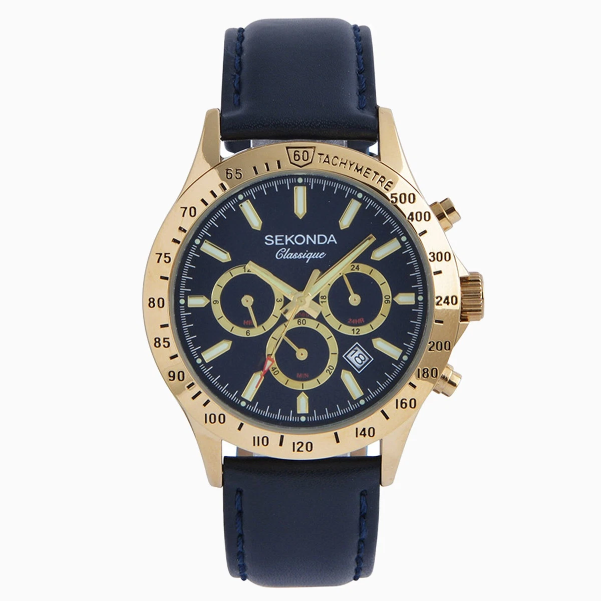 Sekonda classique men's clearance leather strap watch