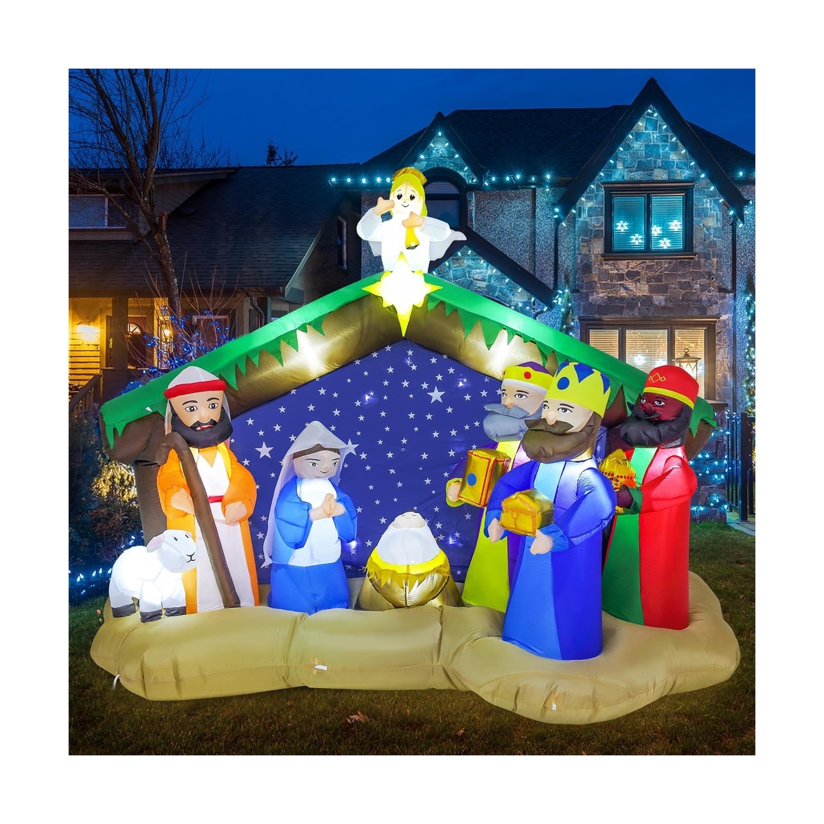 Manger Scene Outdoor Christmas Decoration Lighted Outdoor Nativity Set