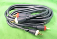 AUDIO CABLE FOR TECHNICS + MOST TURNTABLES  GOLD PLATED RCA  PLUGS  6 FEET LONG