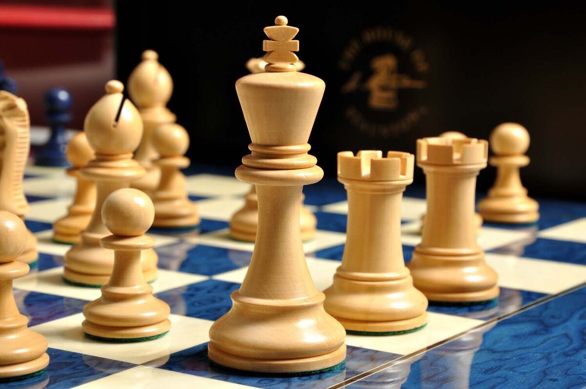 The Grandmaster Chess Set and Board Combination - Blue Gilded