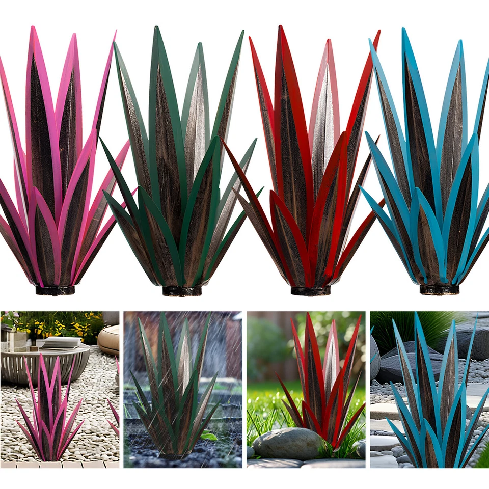 Arte en metal tequila escultura rústica 12 hojas jardín patio escultura decoración del hogar hágalo usted mismo Foto 2 de 4