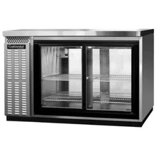 New Continental 50" Stainless Pass-Through Glass Door Back Bar Refrigerator 120V