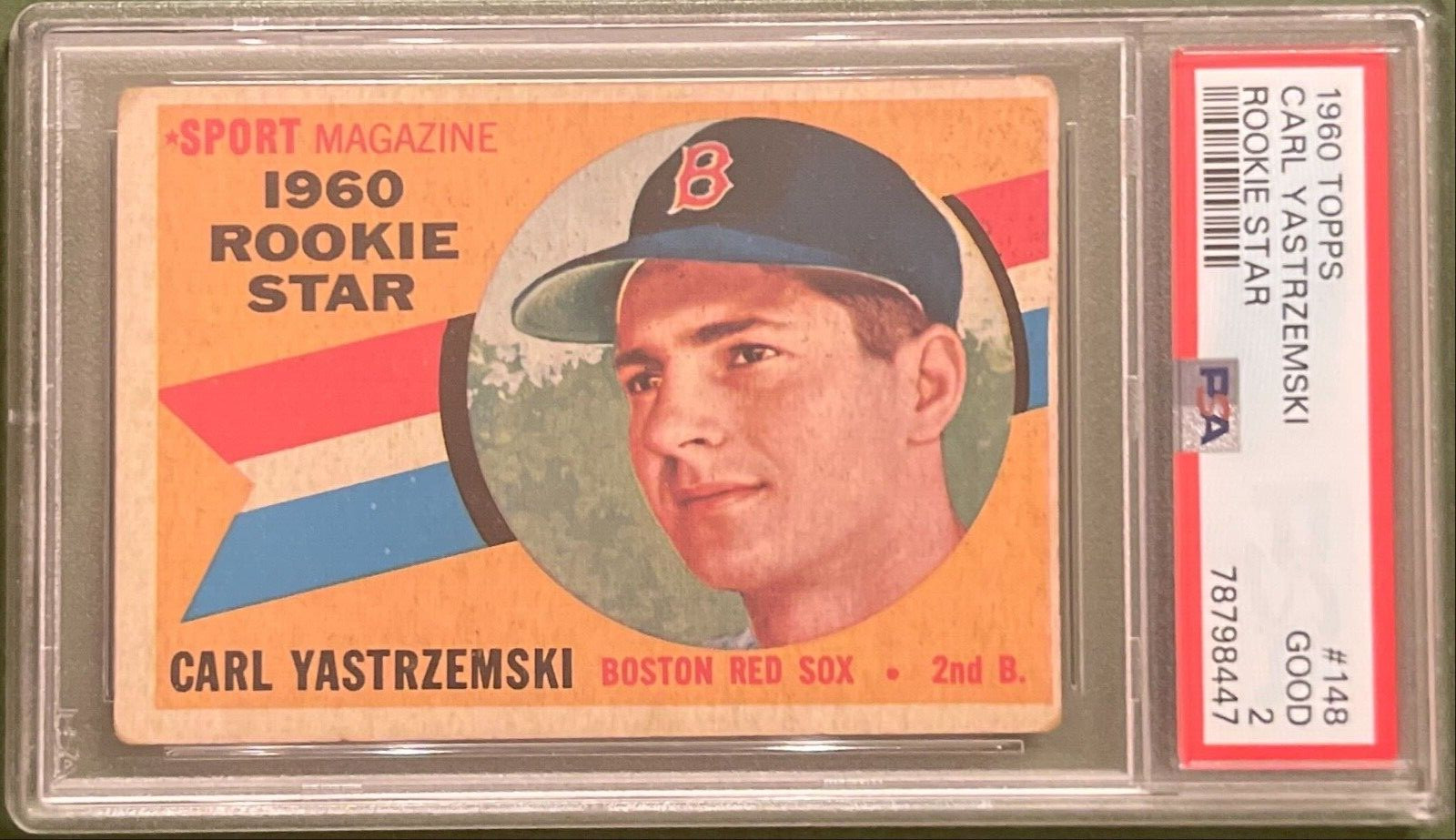 1960 TOPPS CARL YASTRZEMSKI ROOKIE STAR BOSTON RED SOX #148 PSA 2