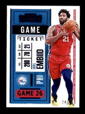 JOEL EMBIID 2020/21 CONTENDERS #11 GAME TICKET BLUE PARALLEL #24/49 BF1581