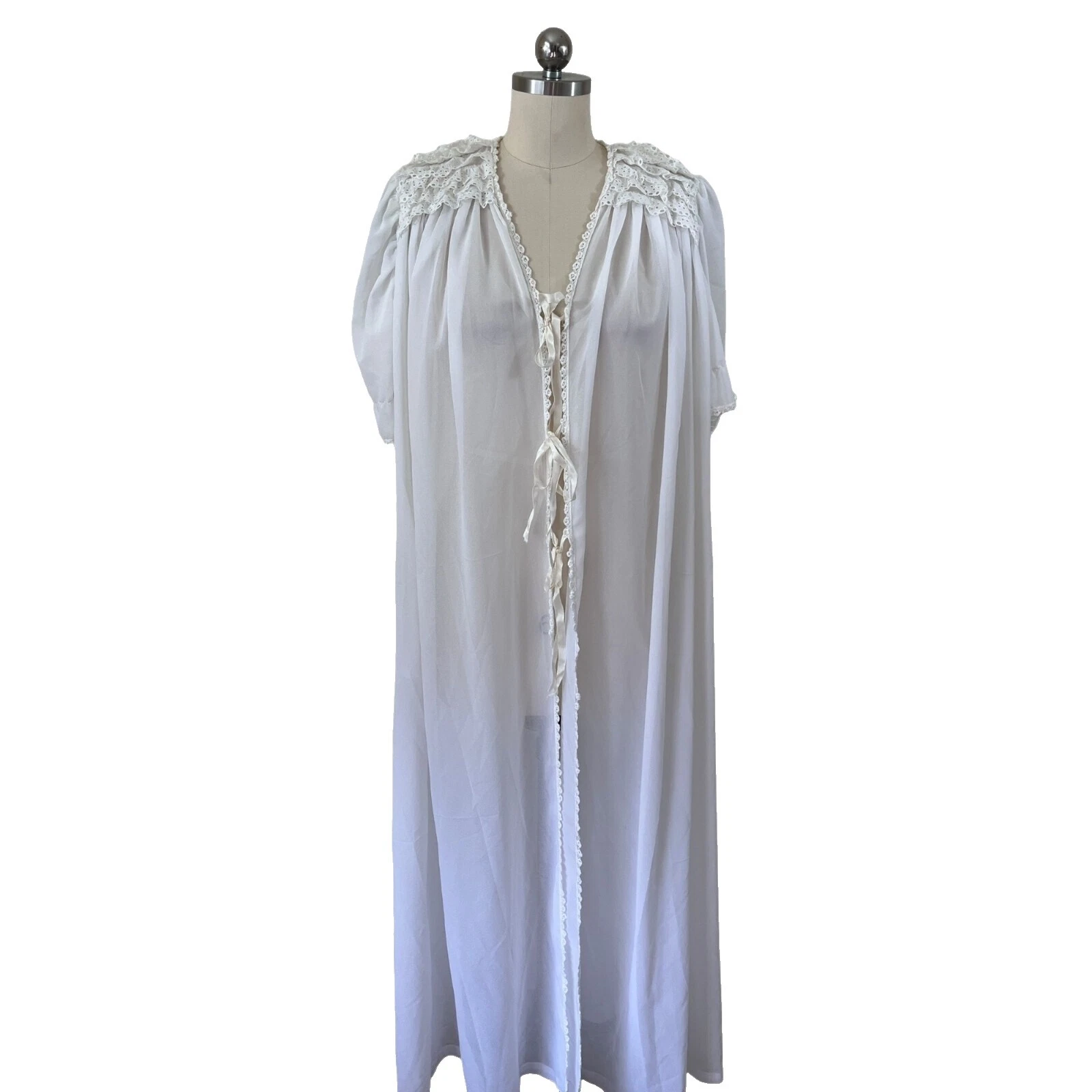 Ropa Vintage de encaje blanco 1980s para Mujer