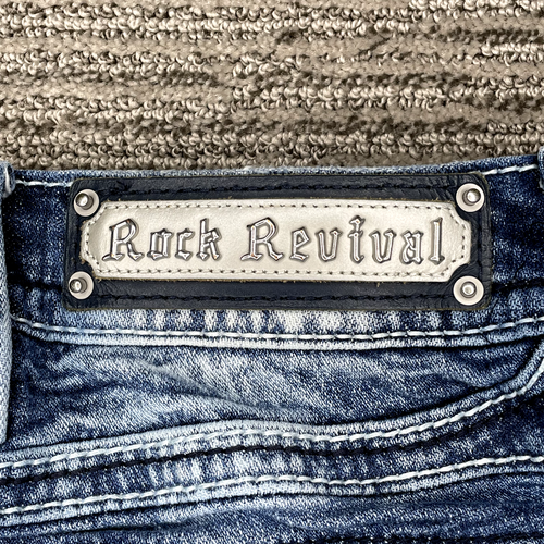 Rock Revival Size 26 Girls Youth Jeans Ankle Skinny Mid Rise Blue Denim - Picture 9 of 18