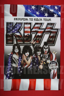 Kiss Freedom To Rock One Nation Tour Concert Stars Stripes Poster