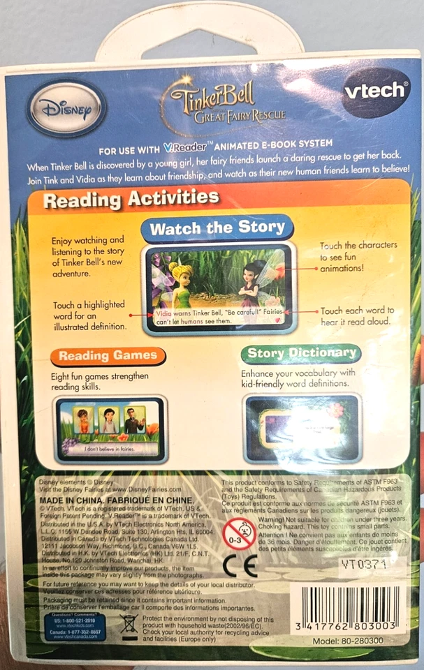 V Tech Animated E-Book System V Reader Disney Fairies Tinker Bell Great rescue - Image 2 of 3