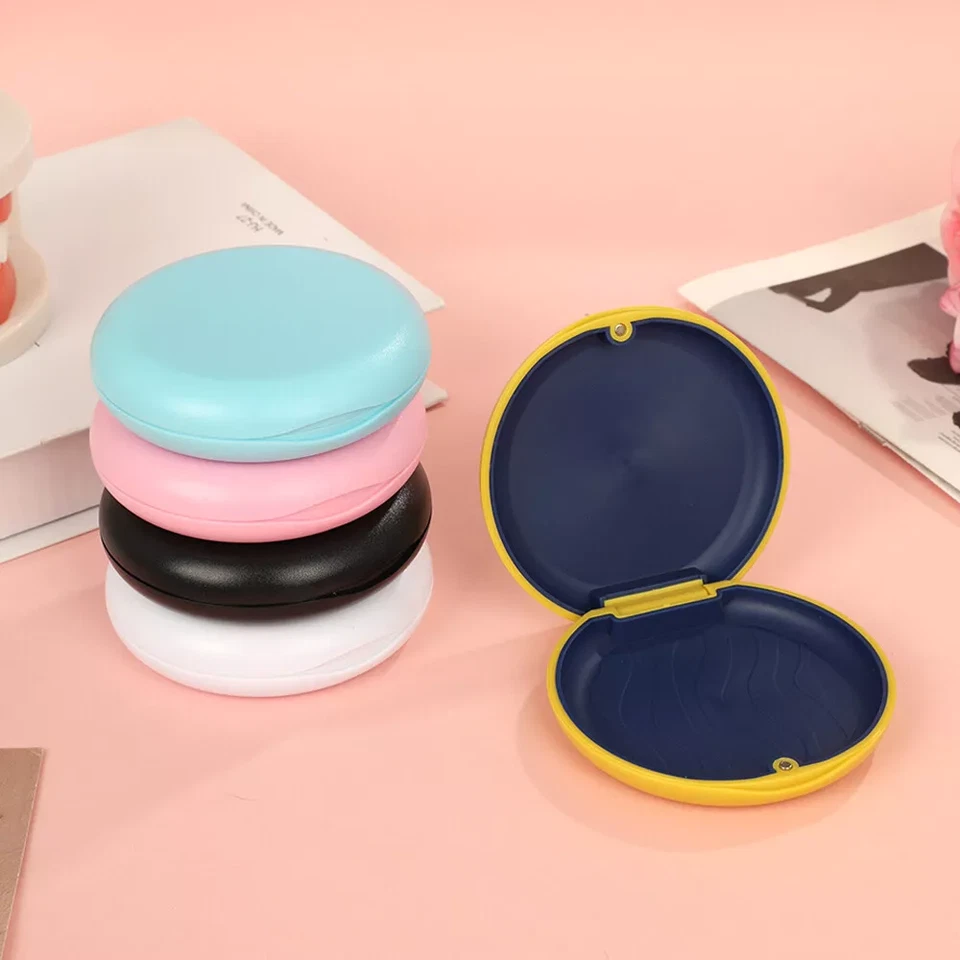 Estuche retenedor para dientes caja contenedor de limpieza oral viaje exterior portátil Foto 3 de 4