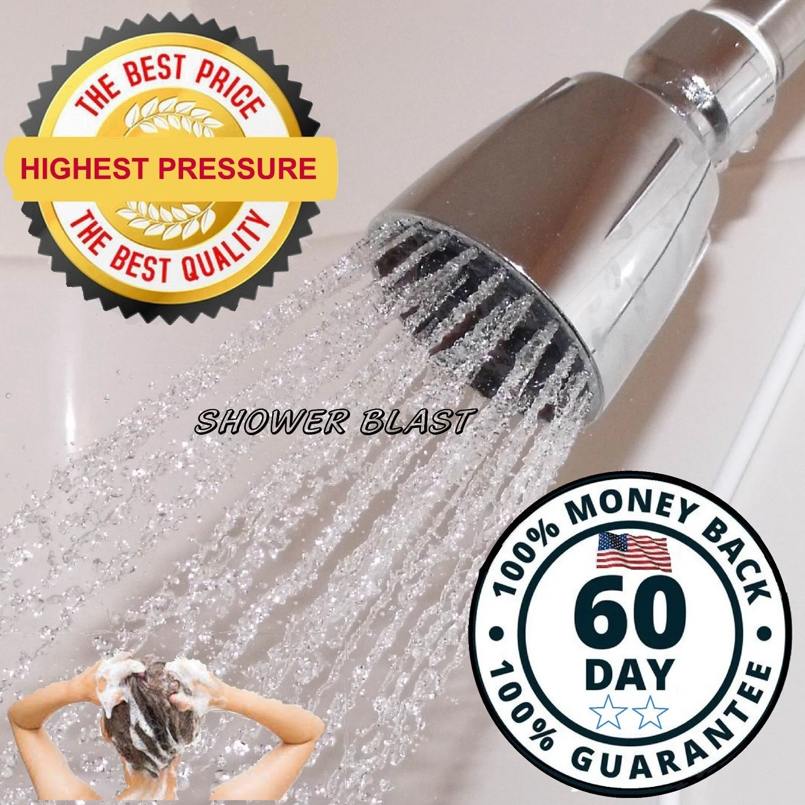 High Pressure Shower Head Modified to 14 gpm Highest Drencher Blaster Model s3