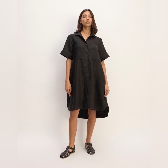 NWT EVERLANE The Daytripper Dress in Linen XS BLACK NWT EVERLANE The Daytripper Dress in Linen XS BLACK