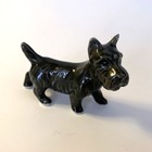 Scottish Terrier Figurine Dog Standing Porcelain Grey Glaze 2" tall 3" L Germany
