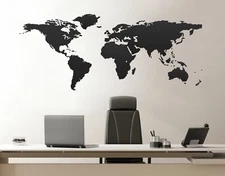 Stickerbrand World Map Vinyl Wall Decal Sticker #131 Multiple Size Map Decal.
