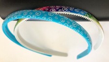 Lot of 2 GIRLS Colorful PEACE SYMBOL Plastic HEADBAND
