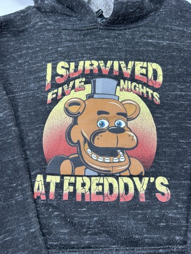 I Survived Five Nights at Freddy's Logo Horror Pullover Hoodie Youth Boys Sz S 8 - Picture 2 of 3