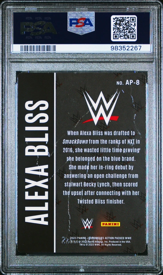 PSA 9 - 2023 Panini Chronicles WWE Wrestling ALEXA BLISS Action Packed - Image 2 of 2