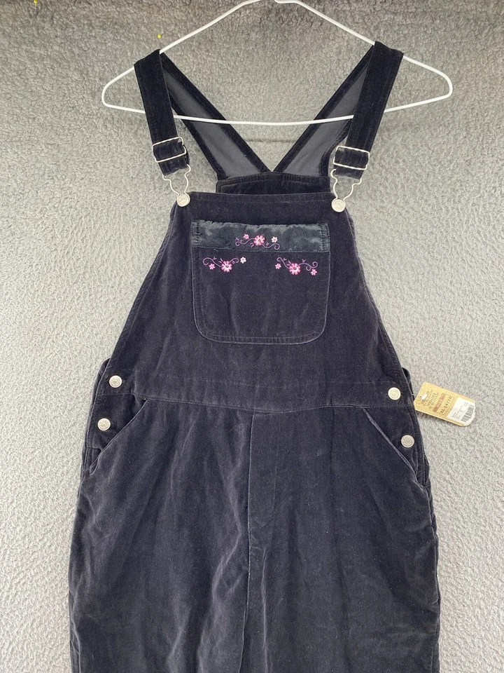 Винтажный Y2K цветочный вышитый бархат бархат комбинезон в размере XL 14/16 новый - Изображение 3 из 4