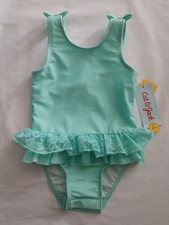 NEW Cat  Jack Baby Girls Aqua Green Tutu Swimsuit w/ Snaps UPF 50  18 m