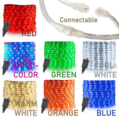 10, 25, 50, 100, 150ft LED Rope Light Decor Holiday Xmas Ourdoor Tree up to 300'