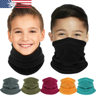 Neck Warmer Kids Fleece Ski Neck Gaiter for Boys Girls Winter Cold Weather Scarf