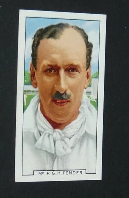 GALLAHER CIGARETTES CARD 1936 SPORTING PERSONALITIES #22 P G H FENDER CRICKET - Photo 1/2