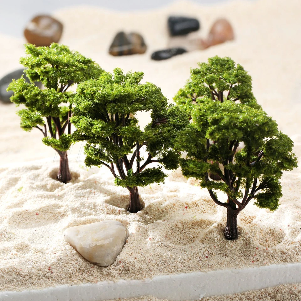 10pcs Green Tree Model Train Road Railway Layout Diorama Architecture HO N Scale - Image 3 of 4