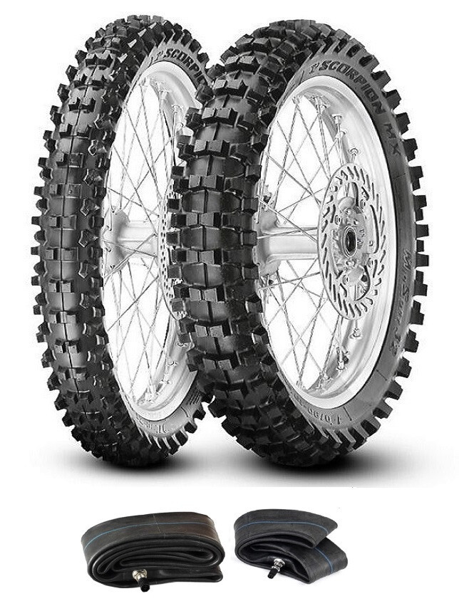 PIRELLI SCORPION MX32 Mid-Soft 90/100-21 & 110/90-19 +TUBES TIRE